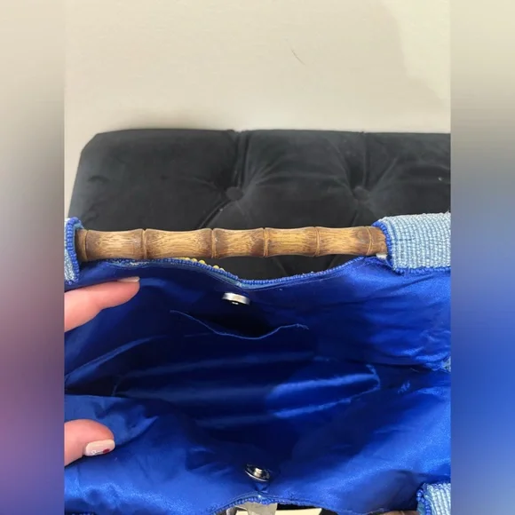 Beaded 'Capri' Tote with Bamboo Handles - Picture 5 of 11